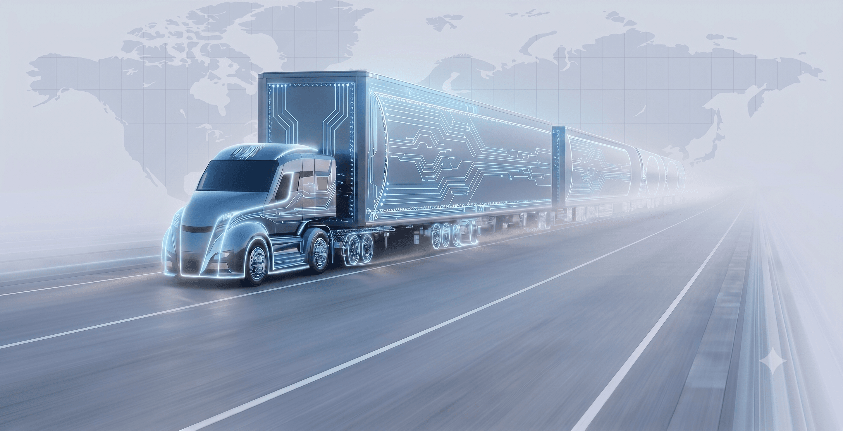 Logistics trucks on highway